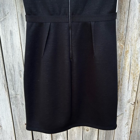 NWT ABS Allen Schwartz Vintage Y2K Sleeveless Sheath Scuba Dress Black Cream 10 - Picture 12 of 14